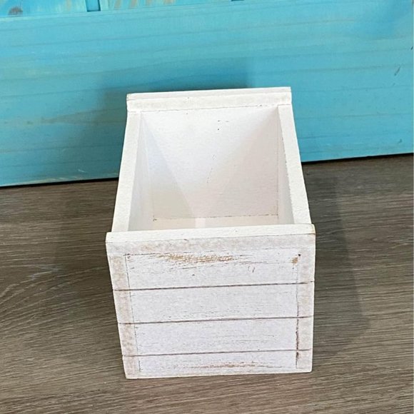 White Wood Crate Recipe Storage Box - Picture 6 of 8